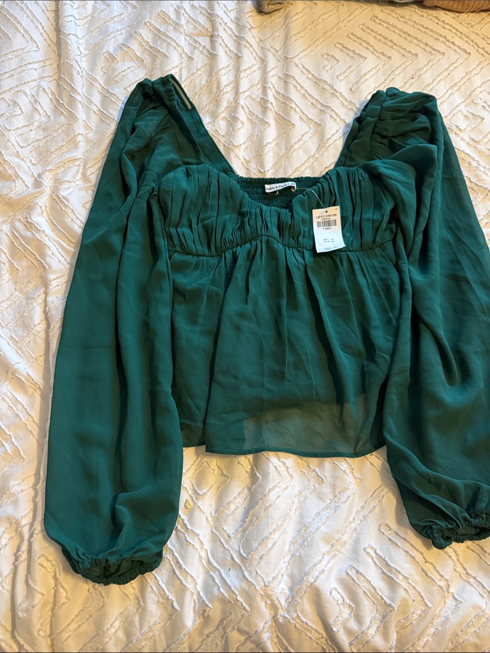Abercrombie & Fitch Emerald Green Peasant Blouse